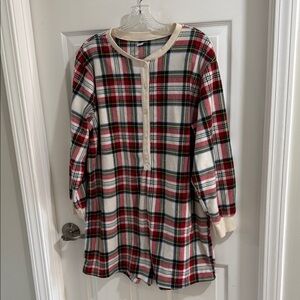 Old Navy Red and White Plaid Romper